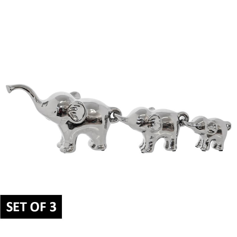 3 SILVER ELEPHANTS SET/3 27/18/12