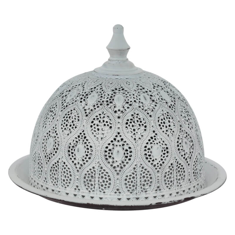 SOPHIA WHITE DOME/TRAY 26X36CM