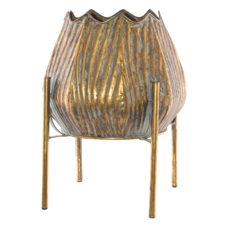 KARA METAL POT ON STAND 28X36CM