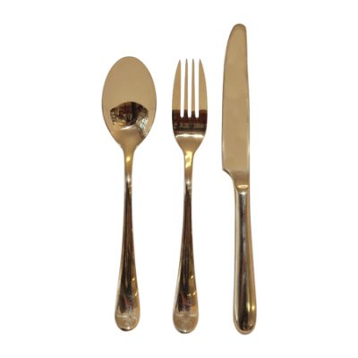 GOLD DINNER KNIFE,FORK,SPOON S/3