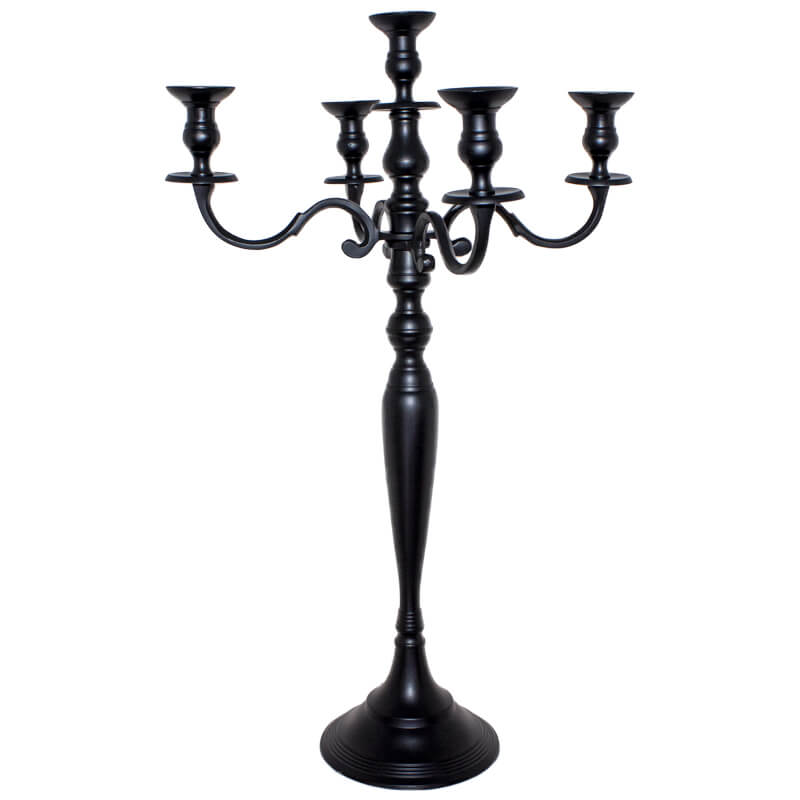 5 LITE CANDELABRA 70CM BLACK