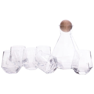 CLEAR GLASS DRINK SET 7 PC