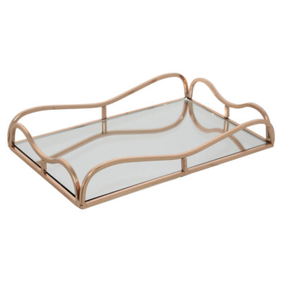 RECT GOLD HANDLED TRAY 31X20CM