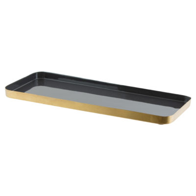 COLINE CHARCOAL/BRASS TRAY 41X16C