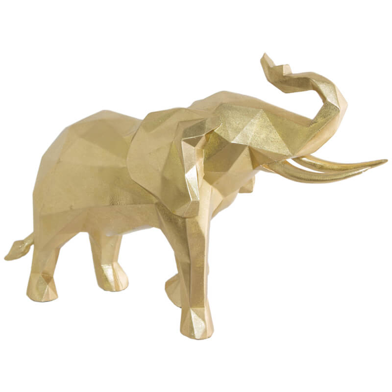 GEOMETRIC ELEPHANT GOLD 43X15X30C - Image 2