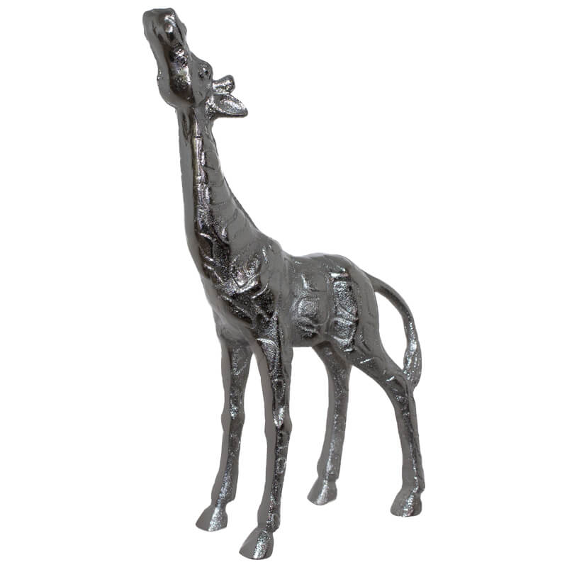 SILVER GIRAFFE LOOKING UP 28CM - Image 3