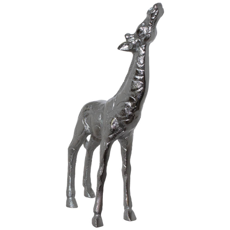 SILVER GIRAFFE LOOKING UP 28CM - Image 2