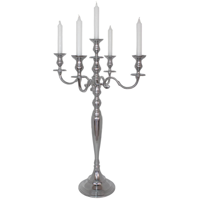 SILVER 5ARM CANDELABRA 70CM - Image 2