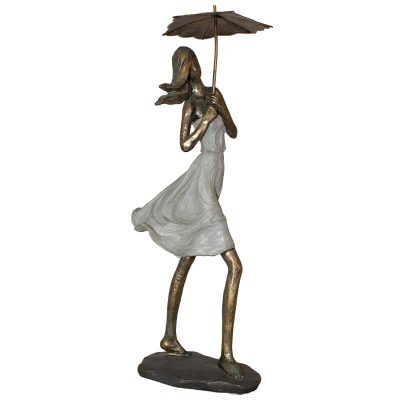 LADY WITH UMBRELLA UP 38CM