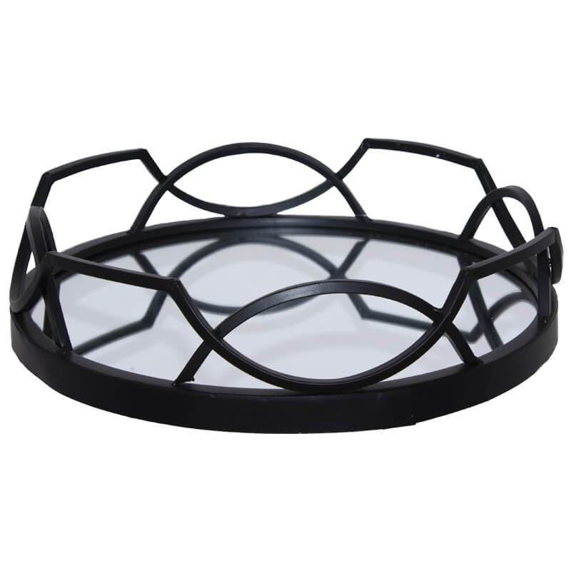 METRO ROUND TRAY BLACK 40CM DIA