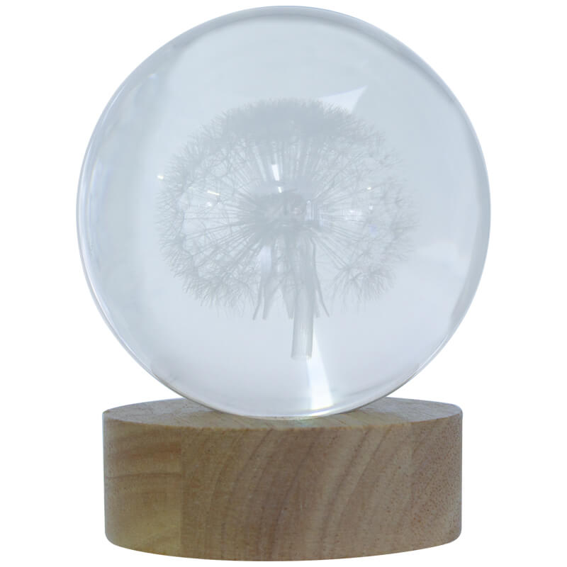 LED BALL DECOR ON STAND 10X10CM DANDELION - Image 2