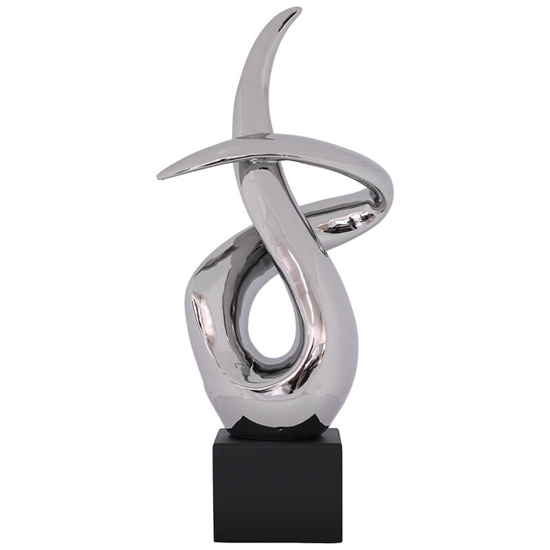 SILVER TWIRL SCULPTURE 56CM
