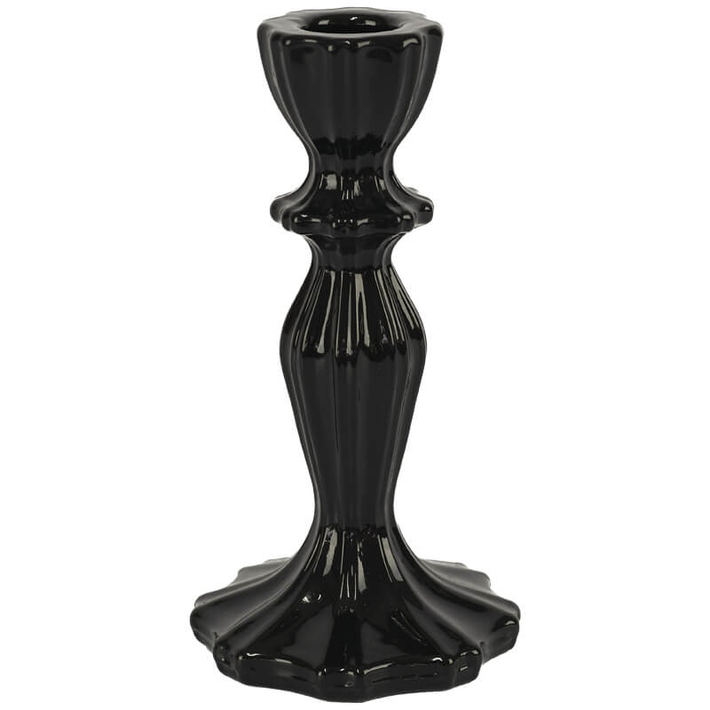 THALIA BLACK CANDLE HOLDER 16CM