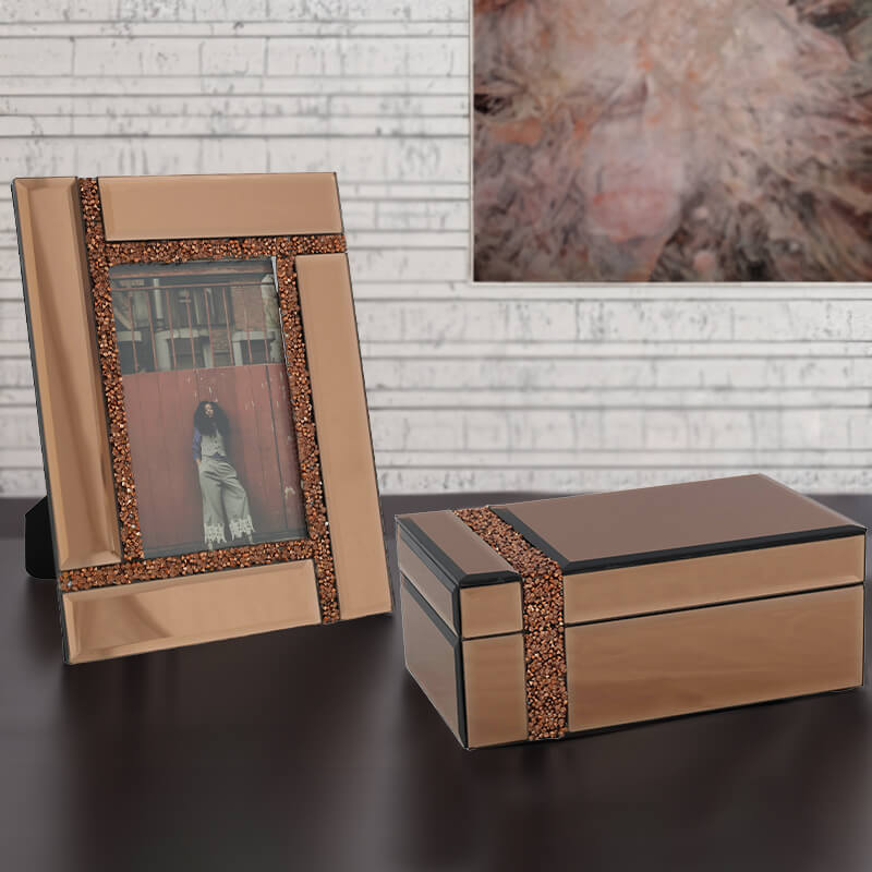 BRONZE BOX DIAMOND STRIPE 21X13X9 - Image 2