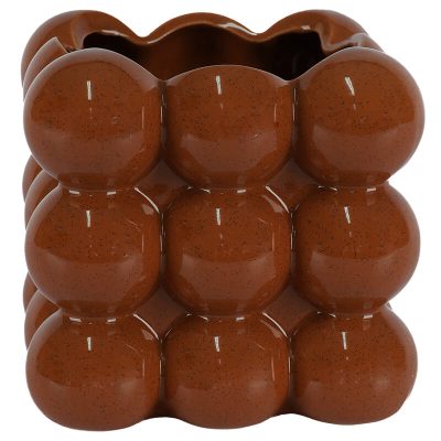SQUARE CHOCOLATE BUBBLE VASE13X13