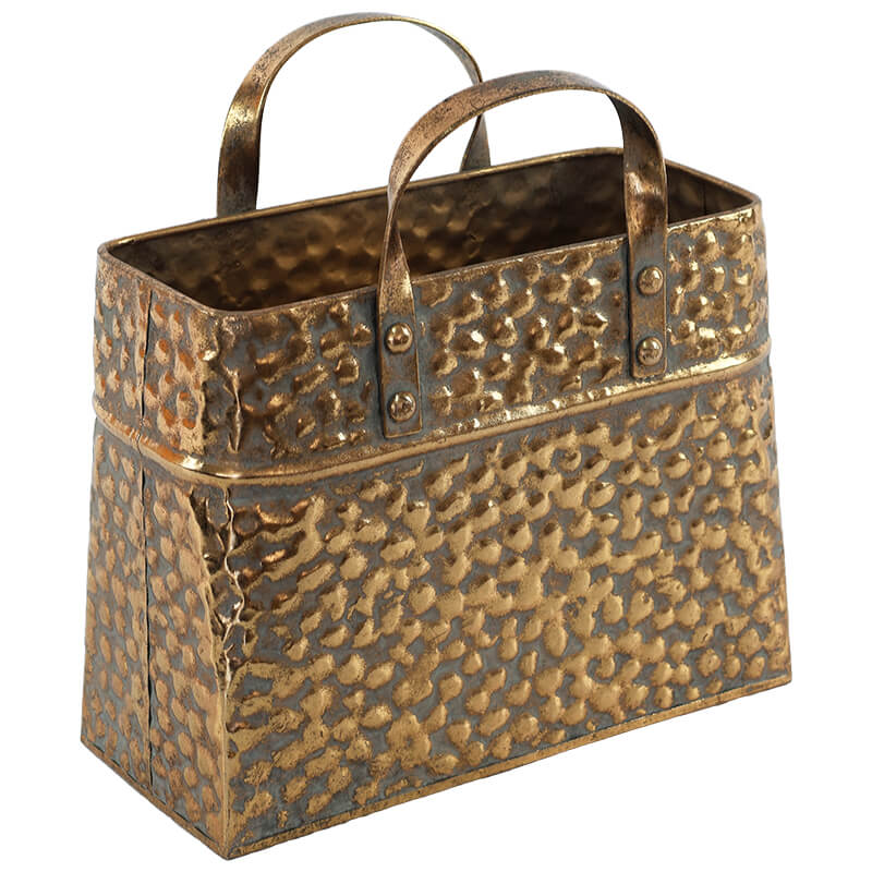 METAL DECOR BASKET 25X11X26CM