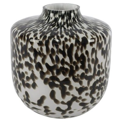 BLACK & WHITE VASE 22CM