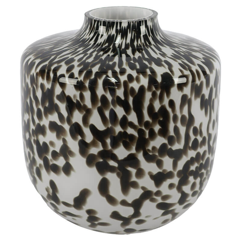 BLACK & WHITE VASE 22CM