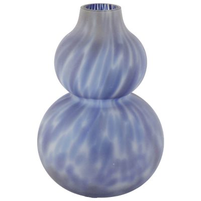 FROSTED BLUE MILLING POWDER VASE