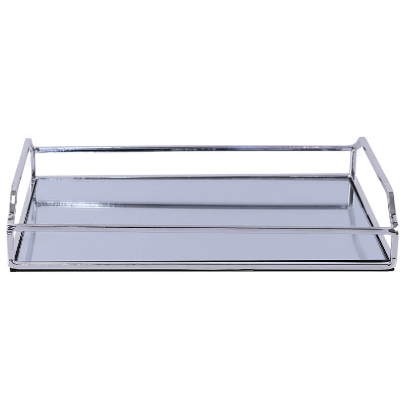 SILVER METAL MIRROR TRAY 30X20X5C - Image 2