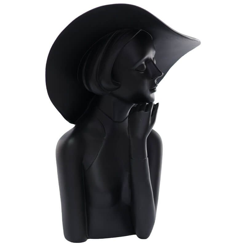 GIRL WITH HAT MATT BLACK 27CM - Image 3