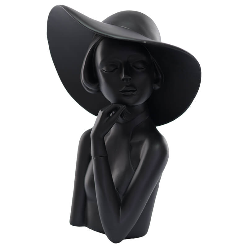 GIRL WITH HAT MATT BLACK 27CM - Image 2