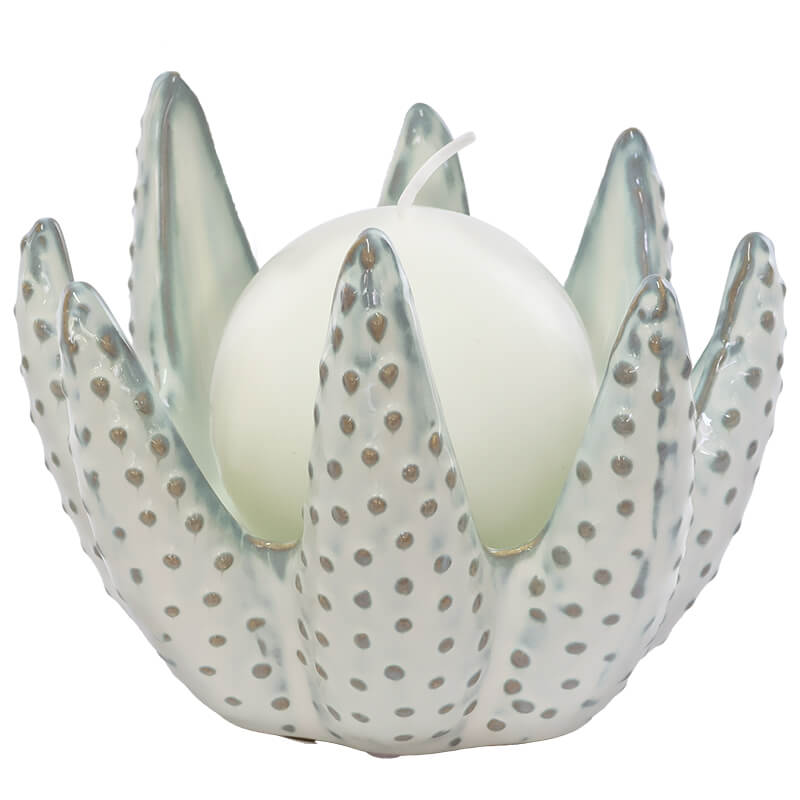 ALOE WHITE CANDLE HOLDER 16X15X13 - Image 3