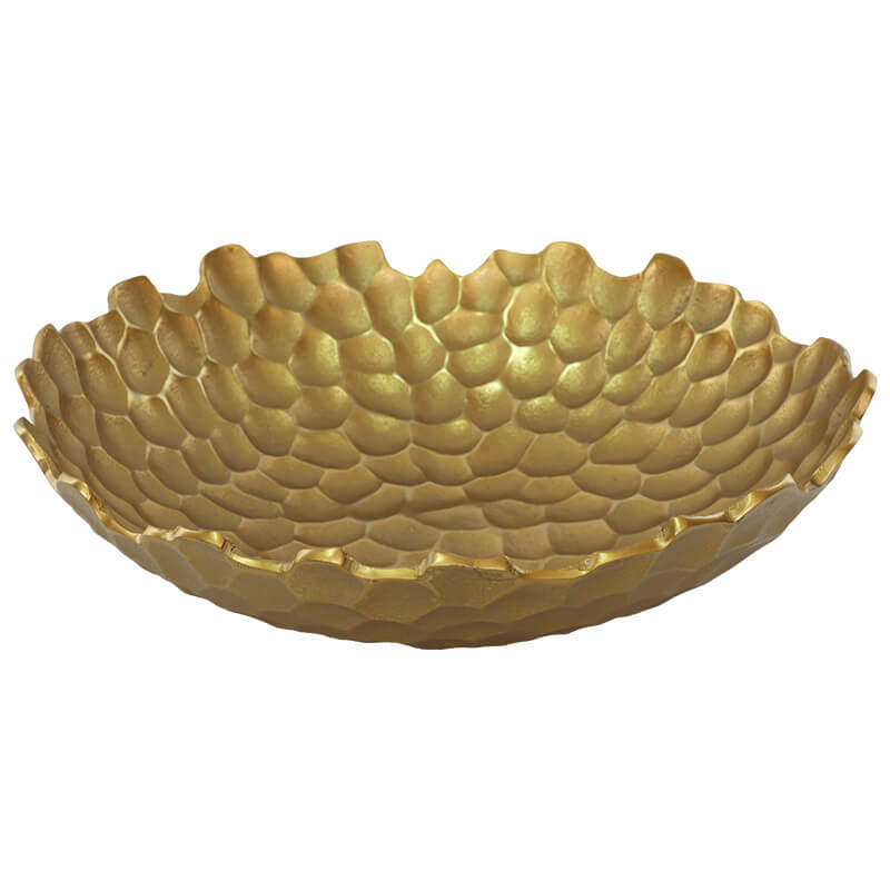 HONEY BOWL ROUGH GOLD 42X42X11CM