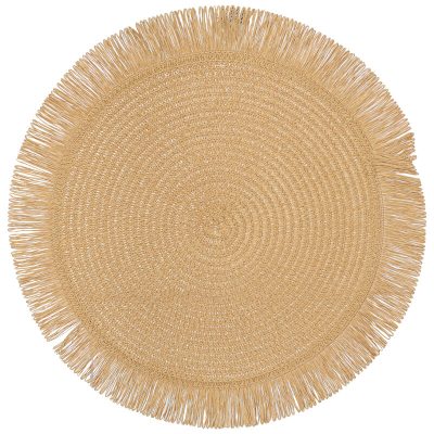 OATMEAL FRINGE PLACEMAT 38CM DIA