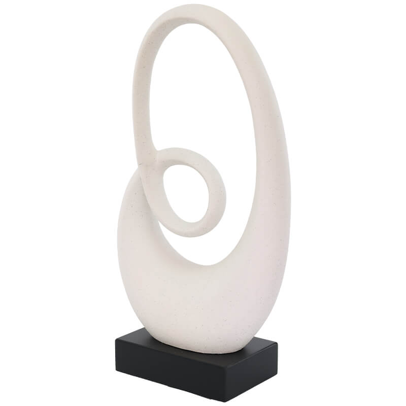 WHITE SCULPTURE BLACK BASE 41CM - Image 4