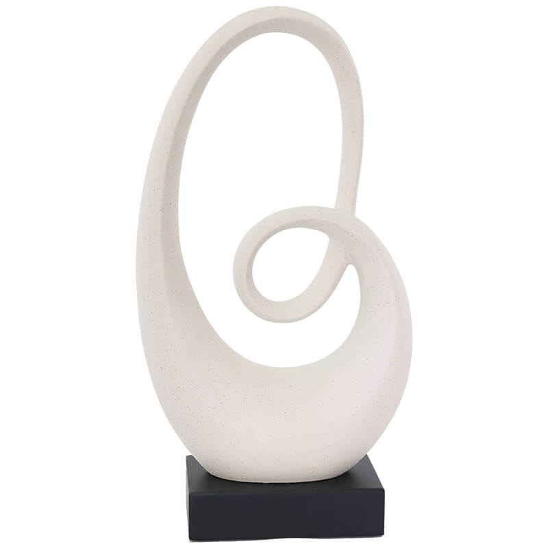 WHITE SCULPTURE BLACK BASE 41CM - Image 3