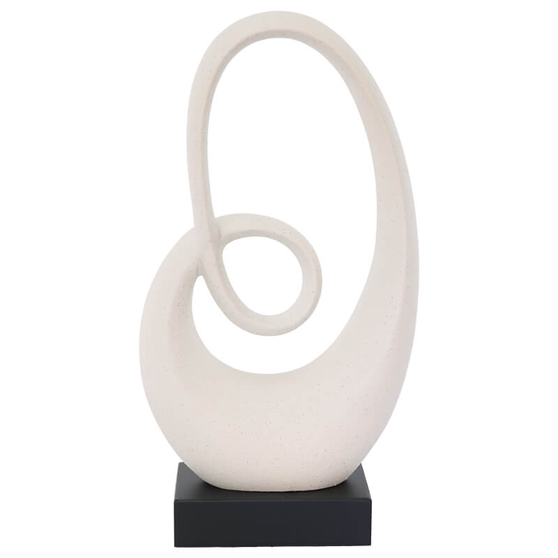 WHITE SCULPTURE BLACK BASE 41CM