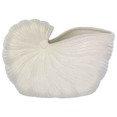 MATT CREAM SHELL VASE 30CM