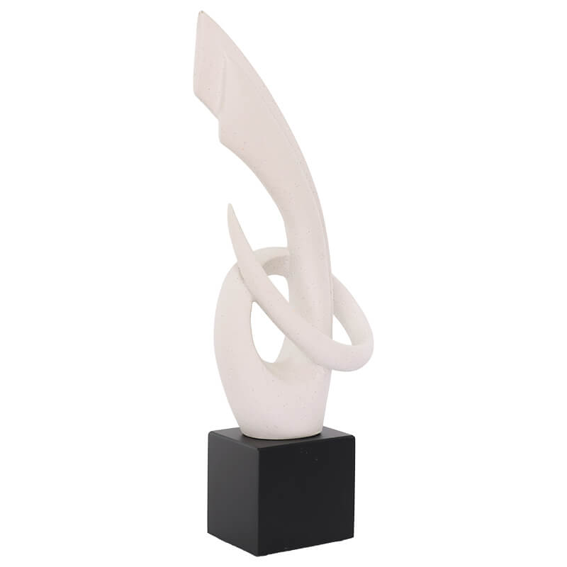 SCULPTURE WHITE BLACK BASE 52CM - Image 2