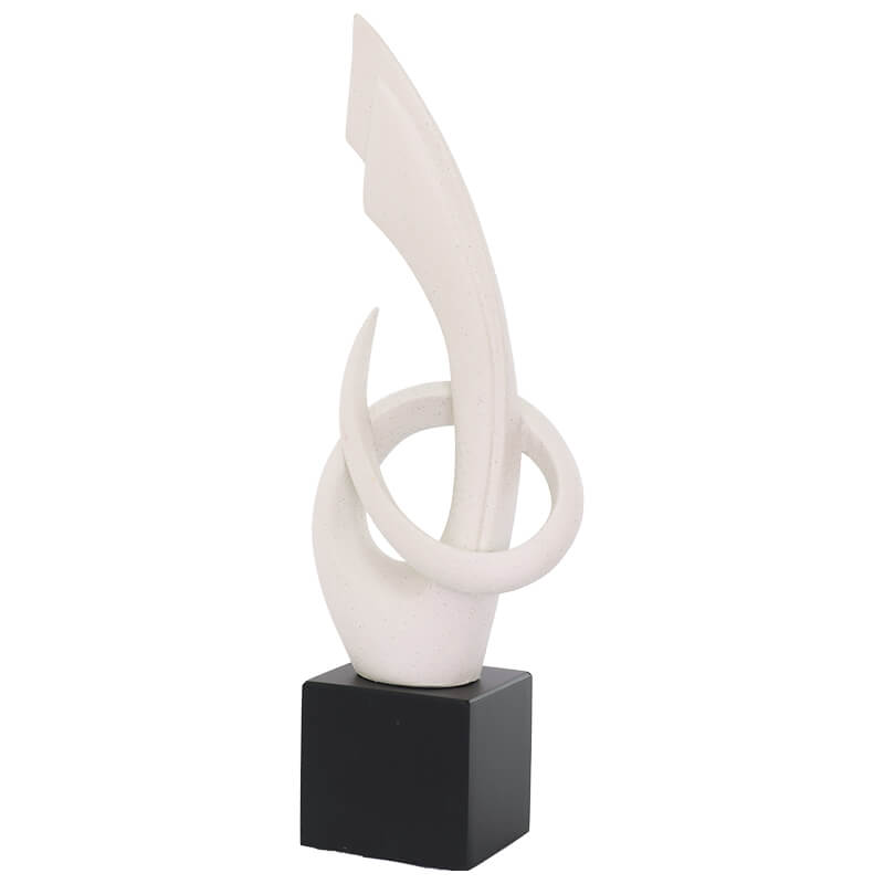 SCULPTURE WHITE BLACK BASE 52CM - Image 3