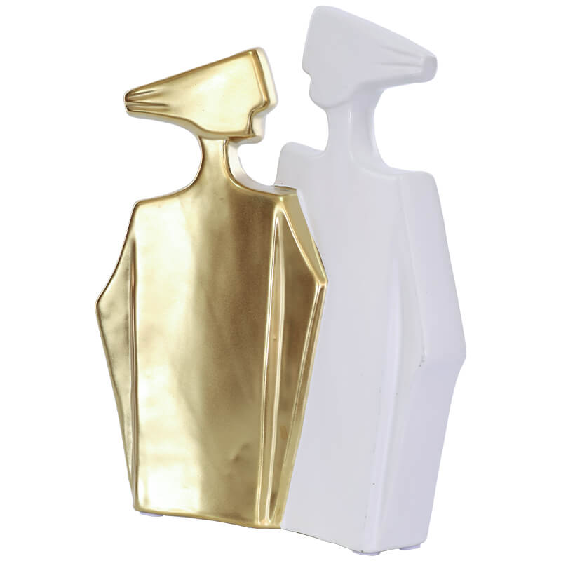 FIGURINE COUPLE GOLD/WHITE 25CM - Image 3