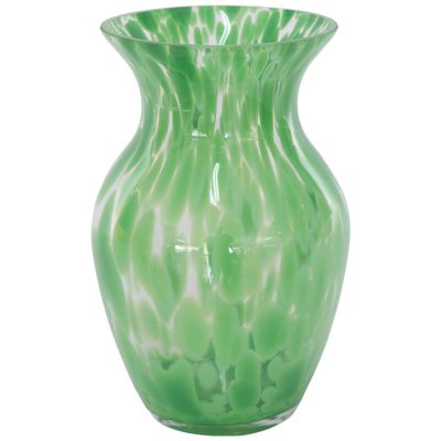 GREEN SPECKLED VASE 25CM