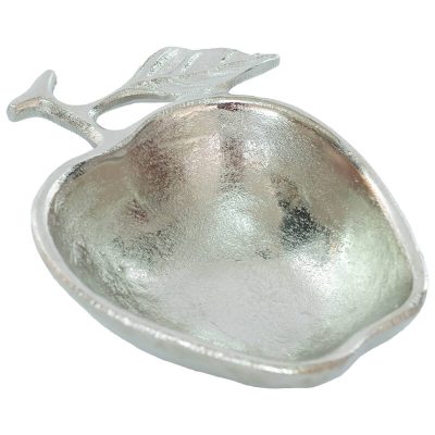 SILVER APPLE BOWL 15X11X4CM