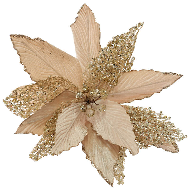 GOLD POINSETTIA 60CM