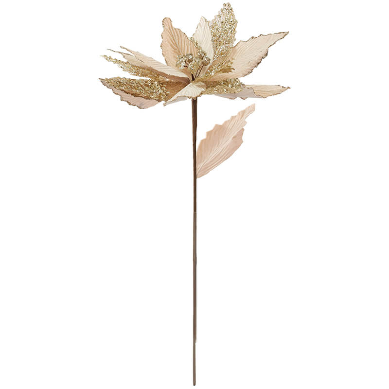 GOLD POINSETTIA 60CM - Image 2