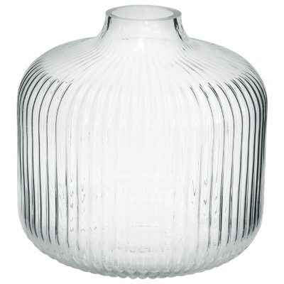 METRO CLEAR FLUTED VASE 15CM