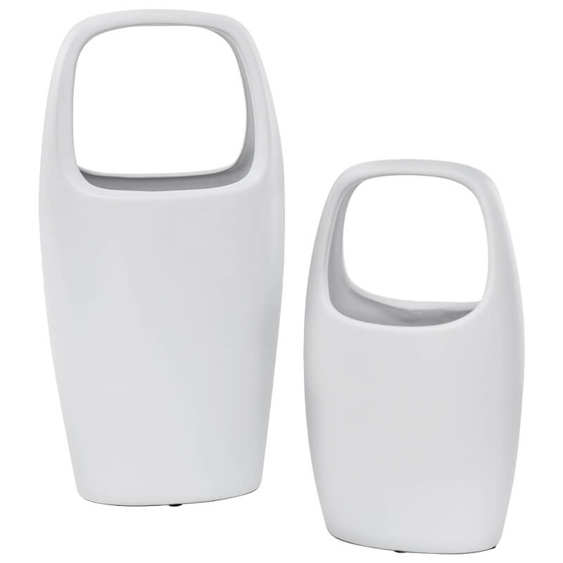 BAG VASE MATT WHITE 33CM - Image 3