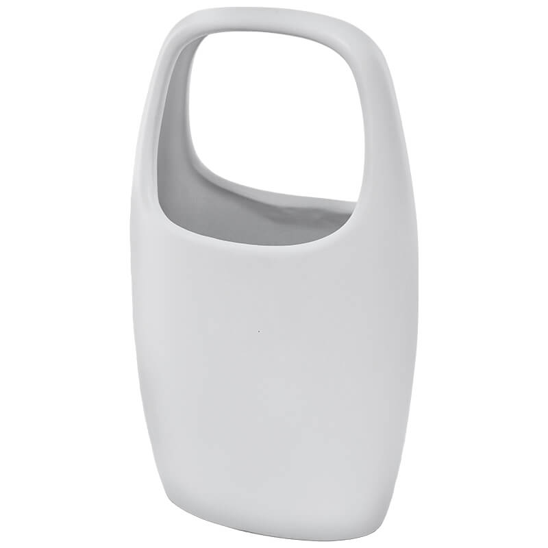BAG VASE MATT WHITE 25CM - Image 2