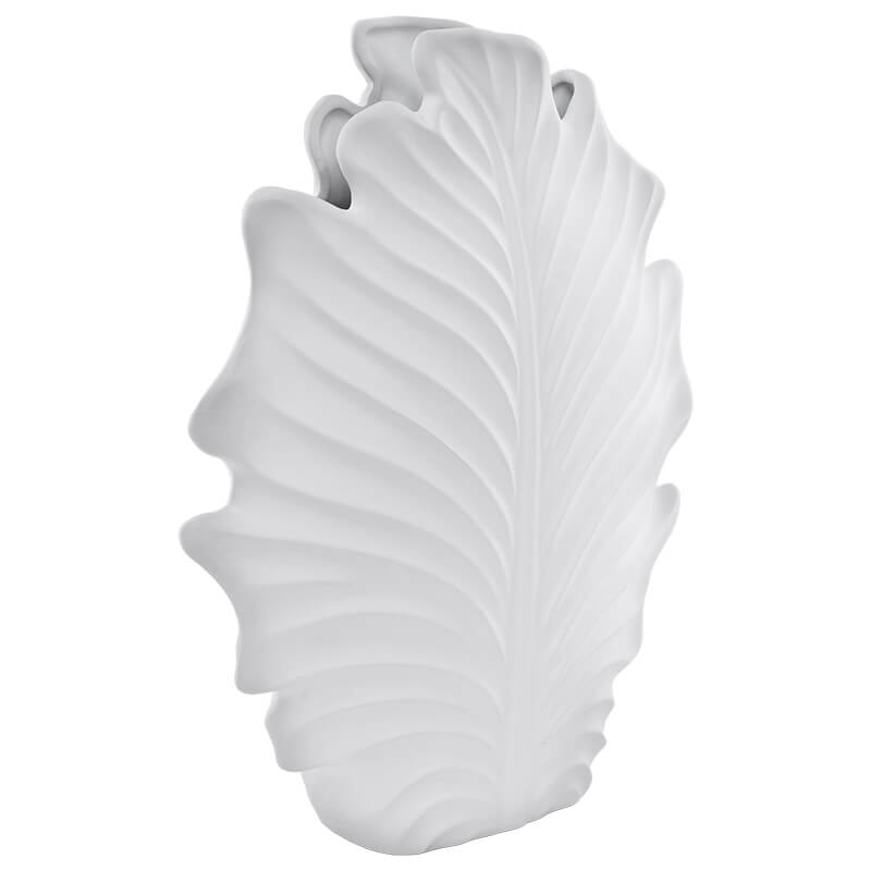 LEAF VASE MATT WHITE 38CM - Image 2
