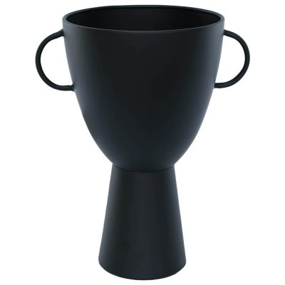 LEMBA FTD HANDLED VASE MATT BLACK 33CM