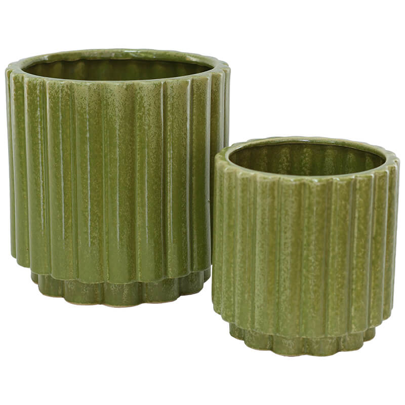 AVOCADO GREEN JAGGED POT 21CM - Image 2
