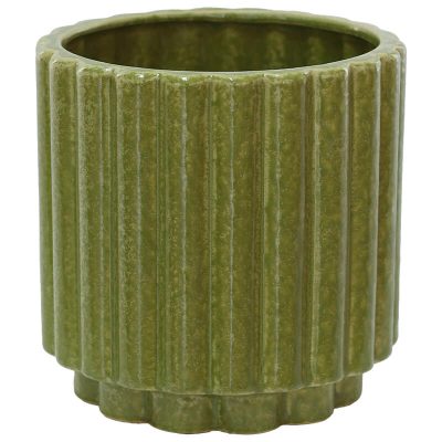AVOCADO GREEN JAGGED POT 15CM