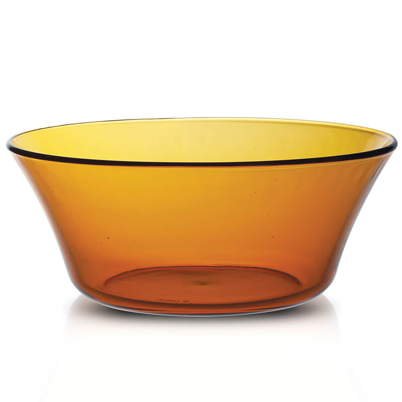 LYS AMBER BOWL 23CM DIA 2.2LT