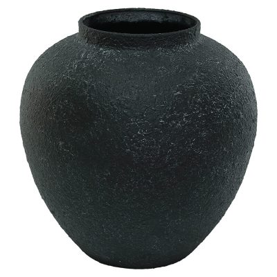 HARU BLACK TEXTURED VASE 29CM
