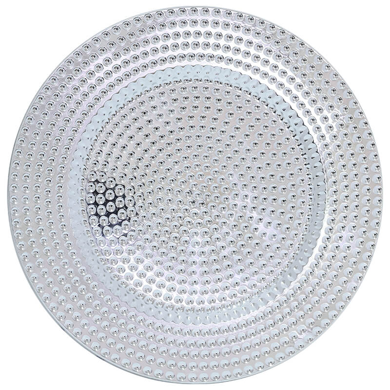 SILVER HAMMERED UNDERPLATE 33CM